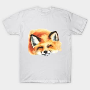 Portrait of a sleeping cute fox T-Shirt